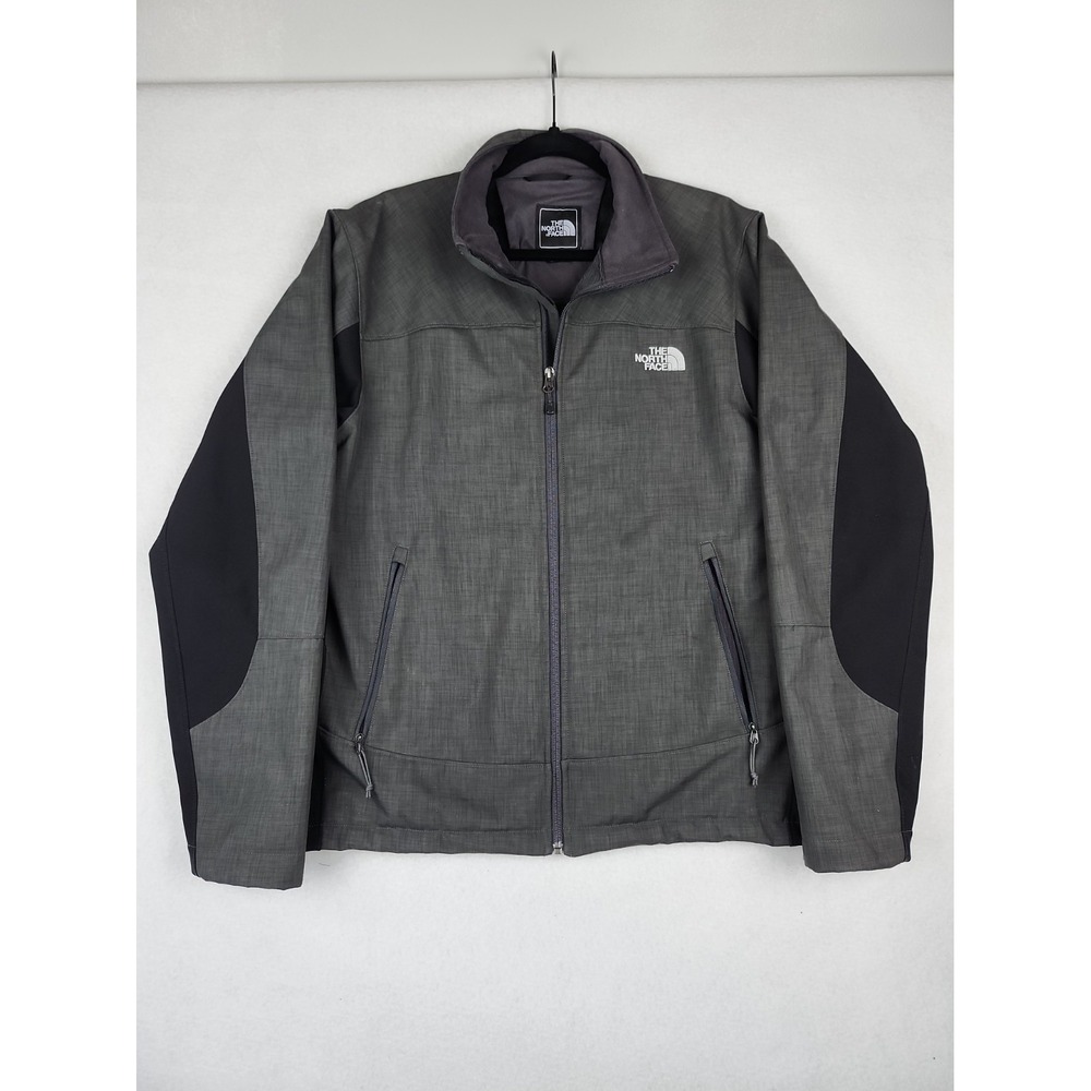 The North Face Apex Chromium Thermal Softshell Jacket Mens L Full Zip Grey/Black